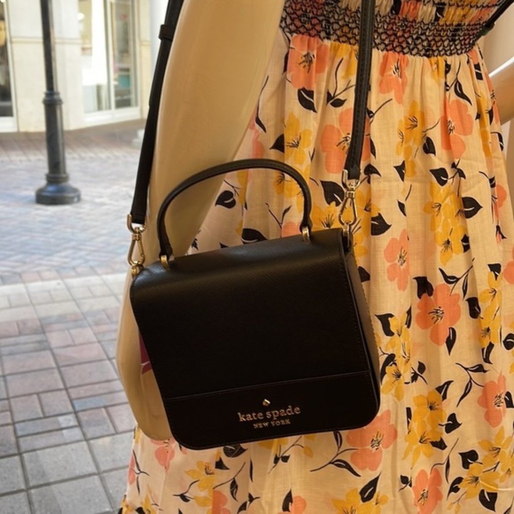 Kate Spade Staci Square Crossbody Saffiano Leather Black - Picture 14 of 16